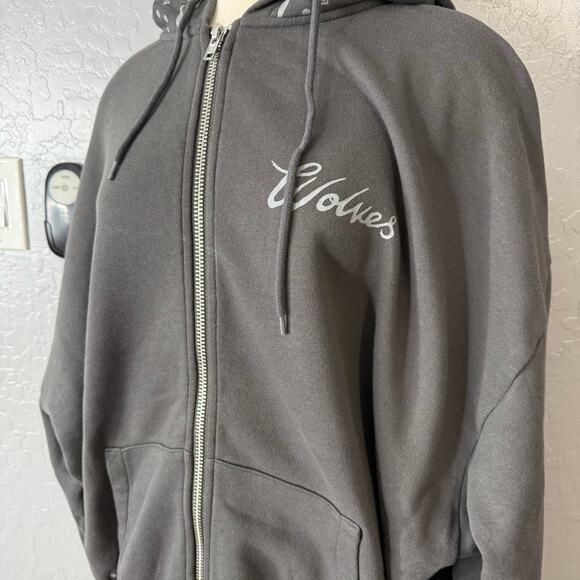 Darc Sport Western Wolves Vintage Chambers Zip Hoodie, Wolf Gray, XL - Picture 2 of 5